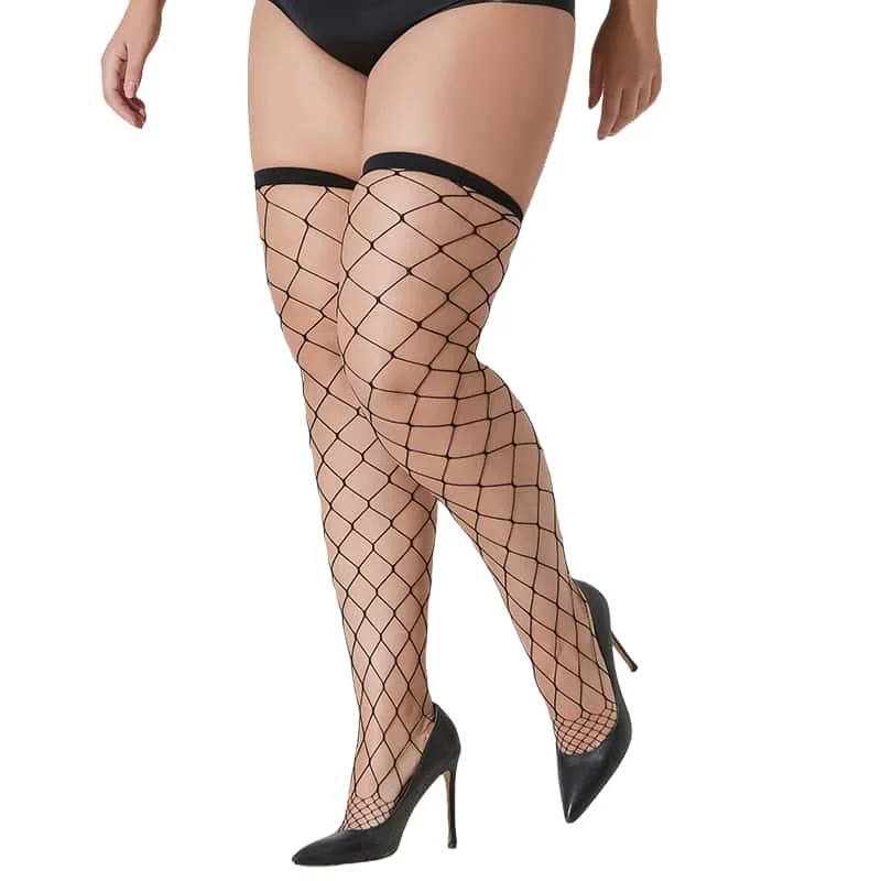 Women Plus Size Thigh High Stockings Lace Top Silicon Anti-skid Fashion NightClub Wear Sheer Over Knee Socks Female XXL - Image 25