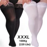 Women Plus Size Thigh High Stockings Lace Top Silicon Anti-skid Fashion NightClub Wear Sheer Over Knee Socks Female XXL