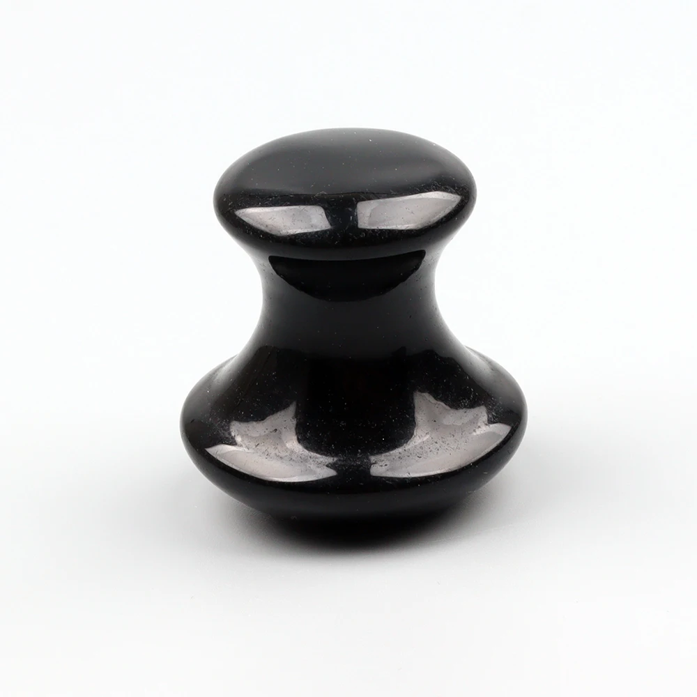 Obsidian Mushroom Face Care Massager Natural Crystal Gua Sha Tool Massage Head Eye Skincare Scraper Wrinkle Beauty Products - Image 7