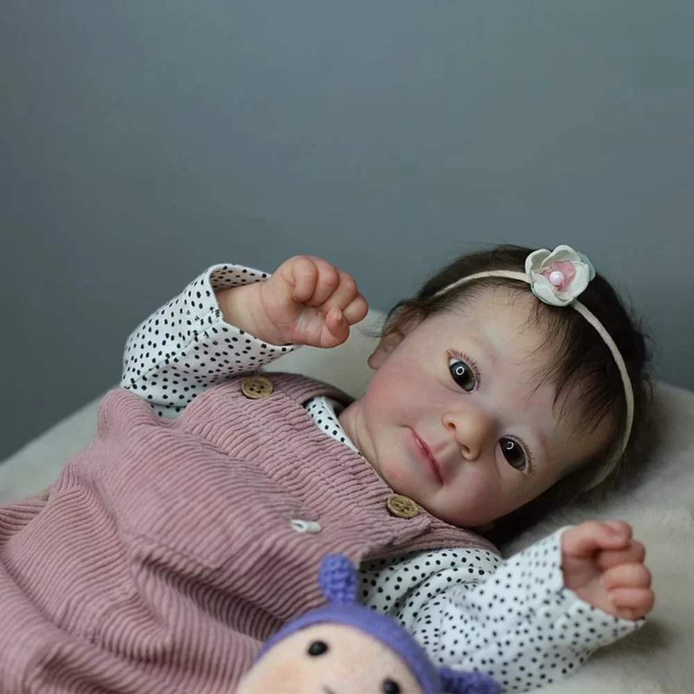 49CM Full Body Silicone Vinyl Reborn Baby Doll Felicia Same as Picture Lifelike Soft Touch3D Skin Hand-Root Hair Visible - Image 8