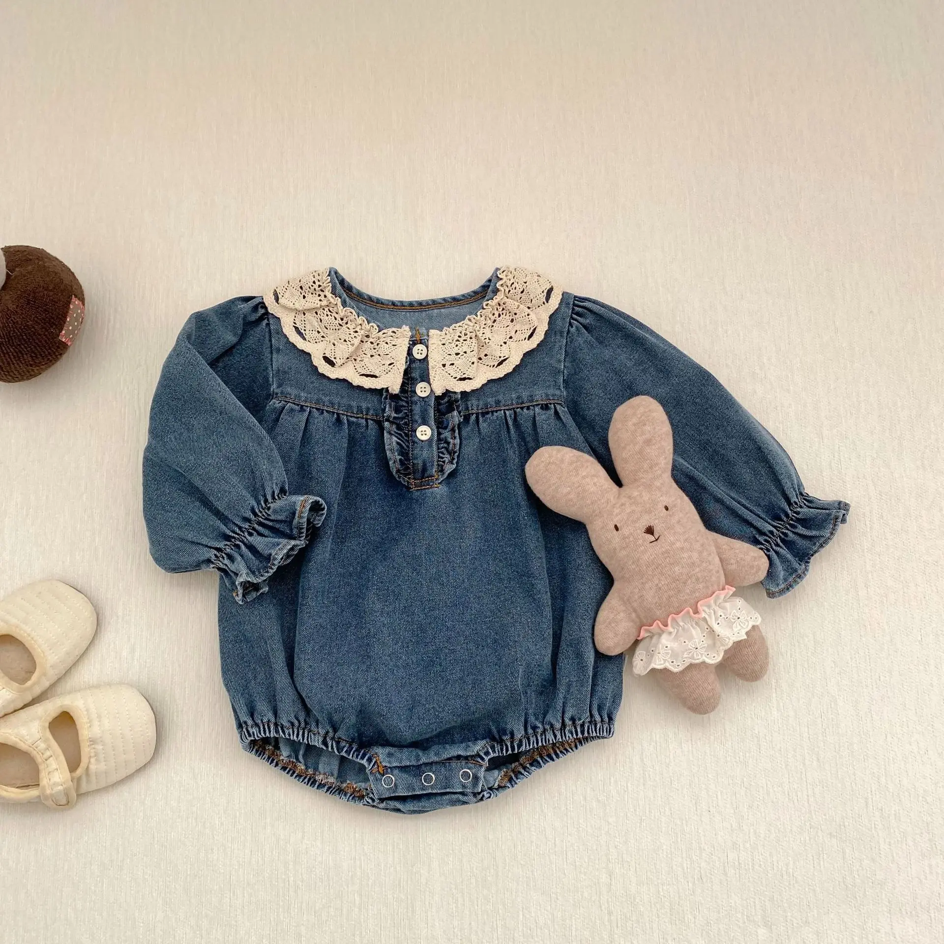 Spring and Autumn New Long Sleeve Baby Girl's Denim Clothes - Image 3