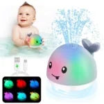 Baby Bath Toys Light up Bath Toys for Kids Baby Whale Bath Toy Sprinkler Toddler Fountain Bathtub Pool Water Table Toys Baby Toy