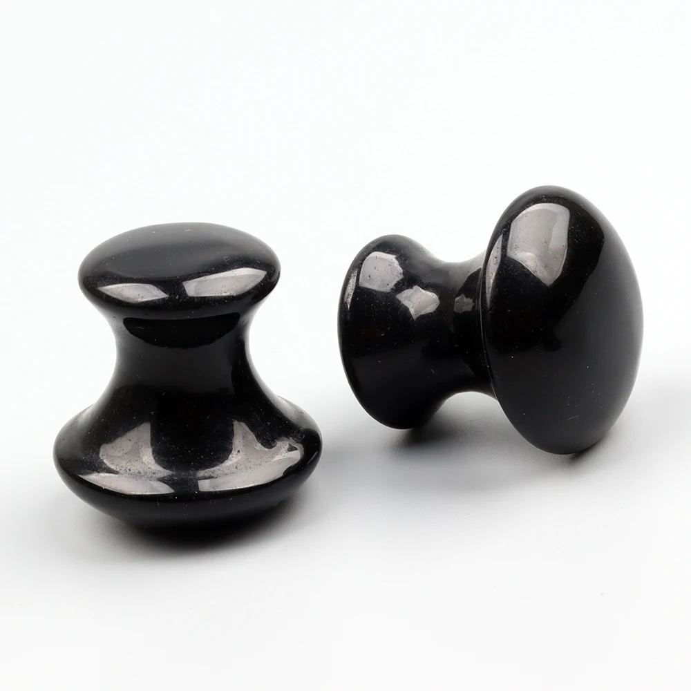 Obsidian Mushroom Face Care Massager Natural Crystal Gua Sha Tool Massage Head Eye Skincare Scraper Wrinkle Beauty Products - Image 8