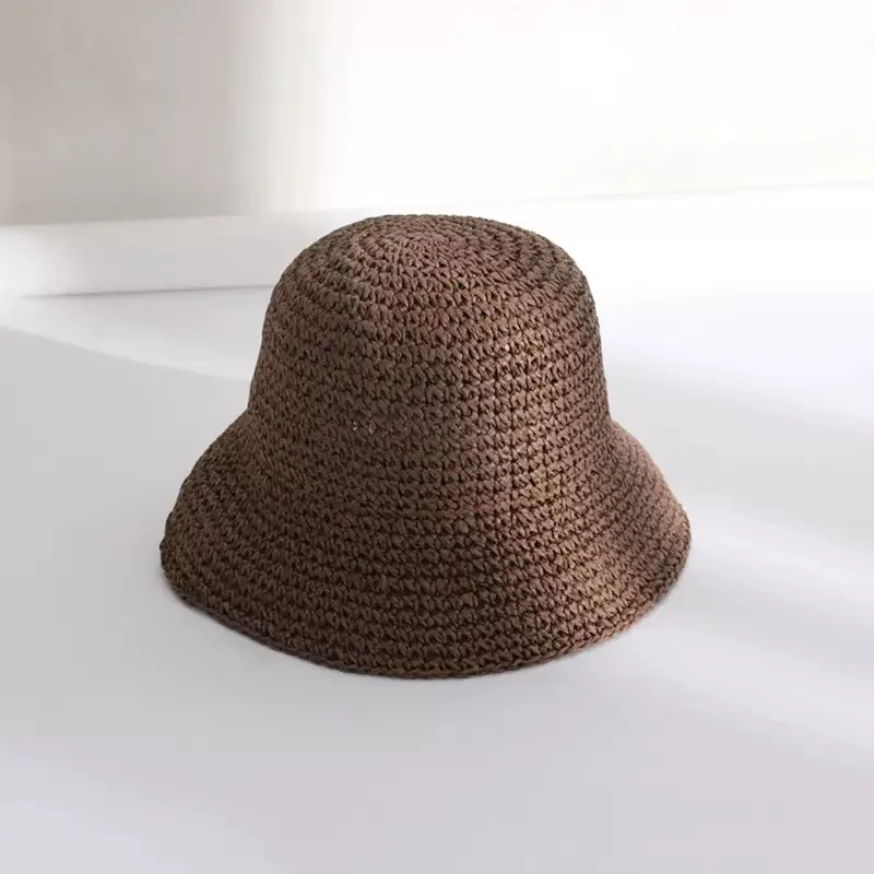 Beach Korean Straw Hat Summer Women Visor Bucket Hat Fisherman Hat Hand weaving Panama Girl Fishing Chapeau Sun Hats tool - Image 10