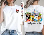 2026 Summer Mickey Classic Character Family Trip Theme Cotton Printed Short Sleeve T-shirt children