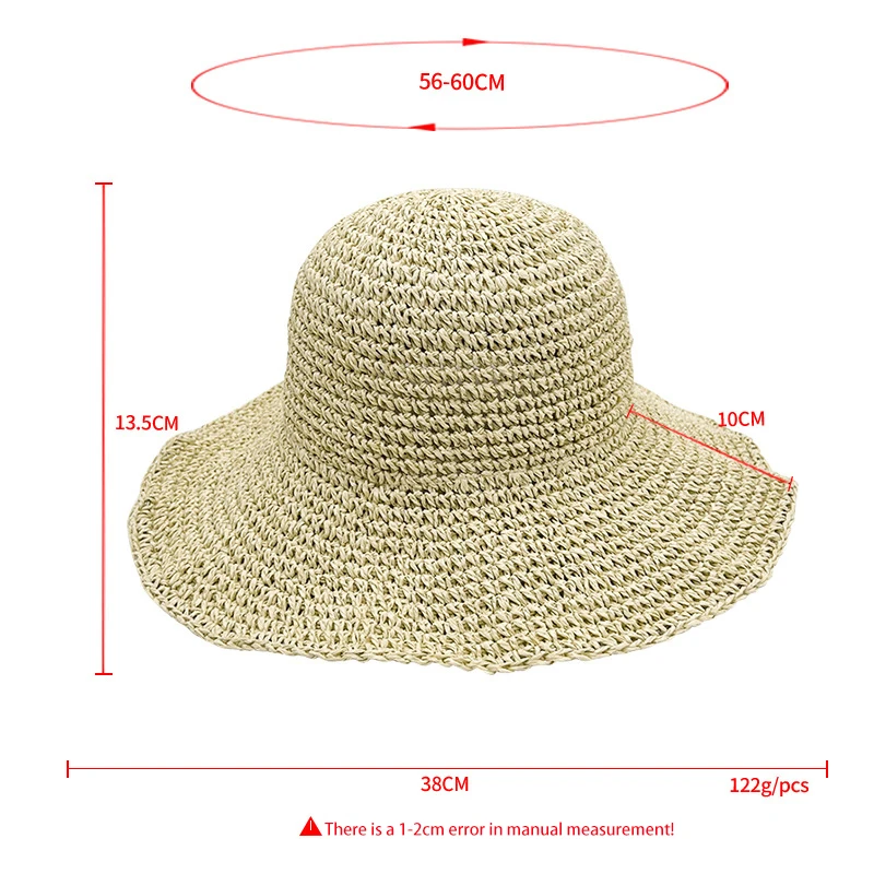 Beach Korean Straw Hat Summer Women Visor Bucket Hat Fisherman Hat Hand weaving Panama Girl Fishing Chapeau Sun Hats tool - Image 18