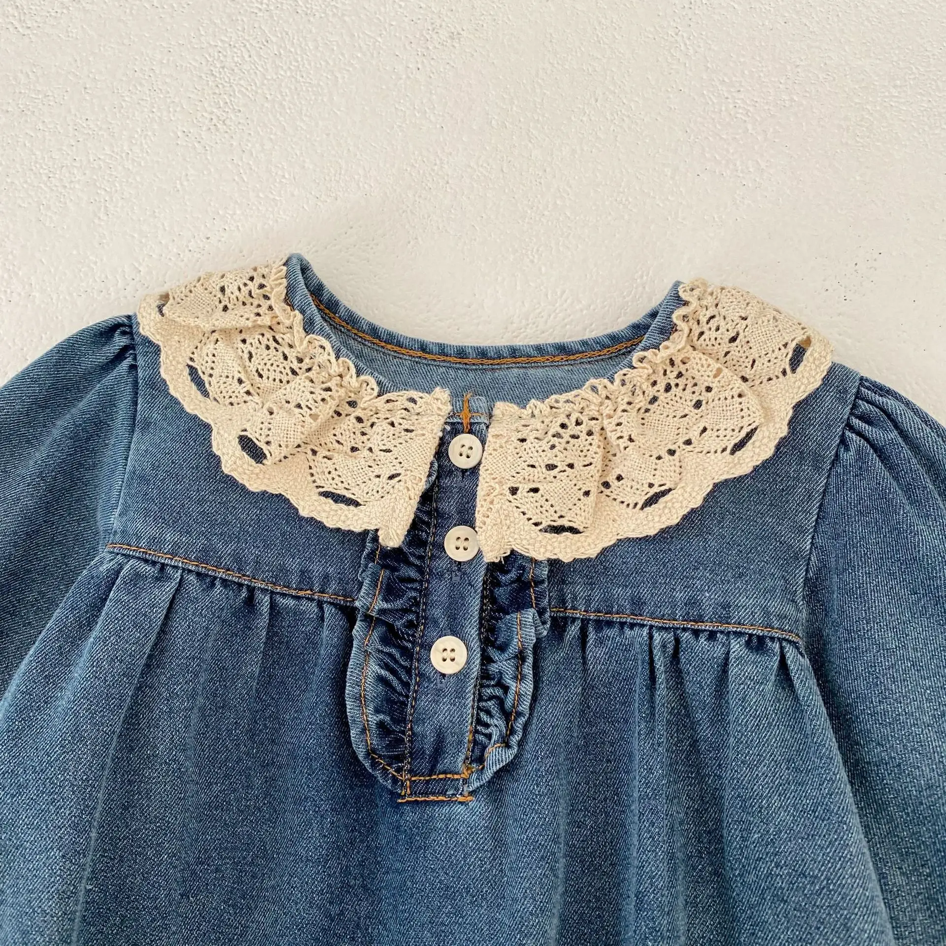 Spring and Autumn New Long Sleeve Baby Girl's Denim Clothes - Image 6